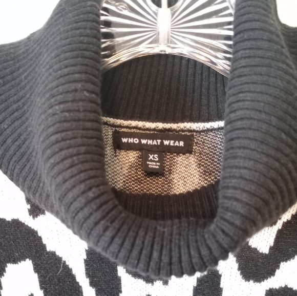 Who What Wear black cream leopard sweater dress. Size XS - Picture 5 of 8